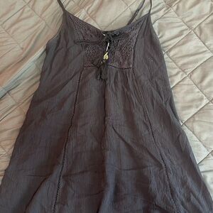 American Eagle Outfitters Gray Spaghetti Strap Sundress